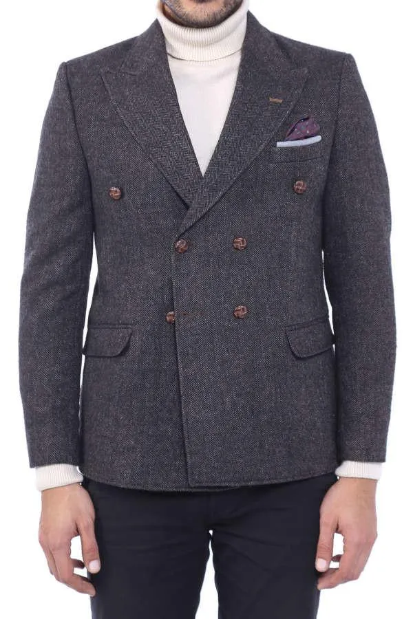 15532 Smoke Double breasted blazer 