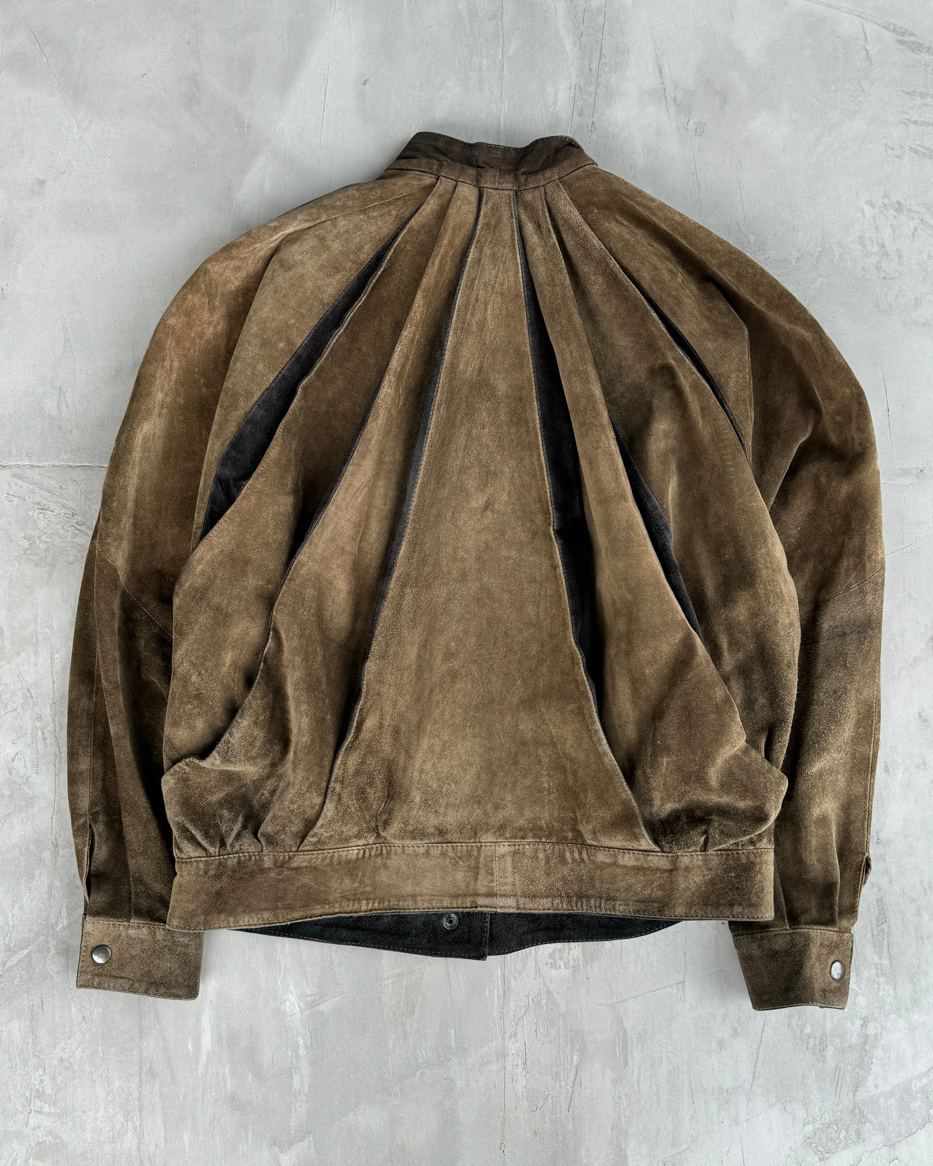 1990'S PLEATED SUEDE LEATHER JACKET - S/M