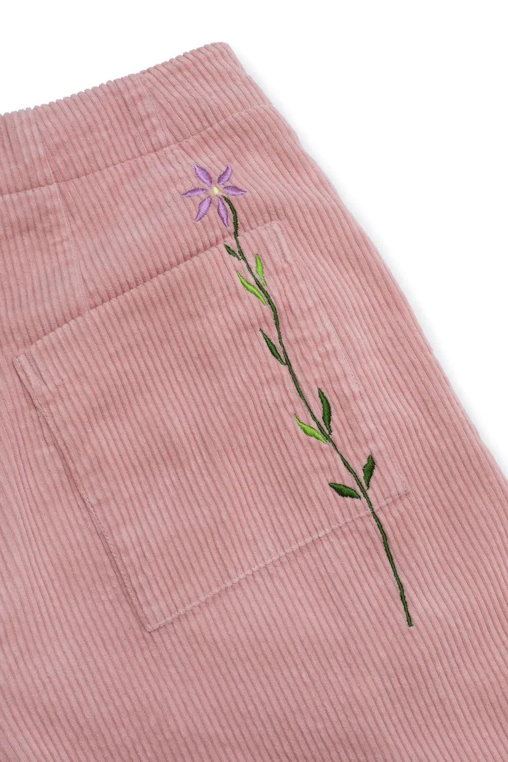 Amelia Wide Leg Trouser in Soft Pink Cotton Corduroy by Saywood