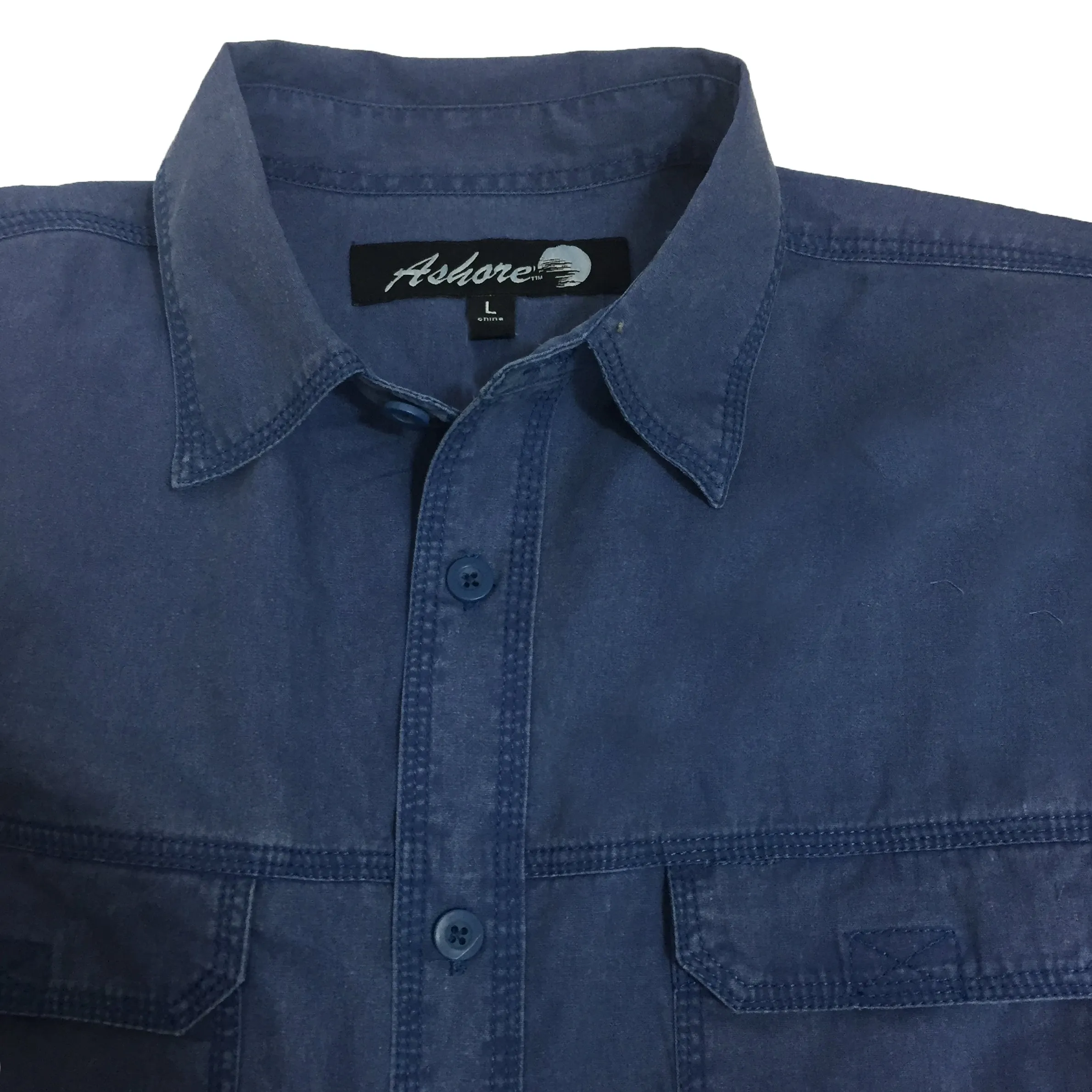 ASHORE Men High Quality Washed Vintage Rugged Cotton Solid Shirt