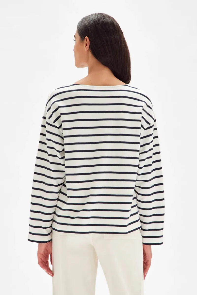 Assembly Label - Bateau Long Sleeve Tee - True Navy Stripe