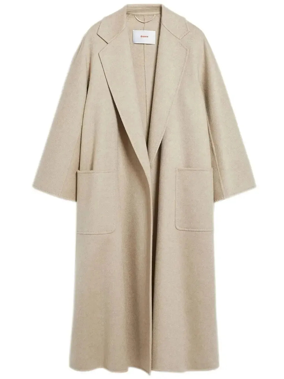 Belted Cashmere and Wool Coat in Sand Beige