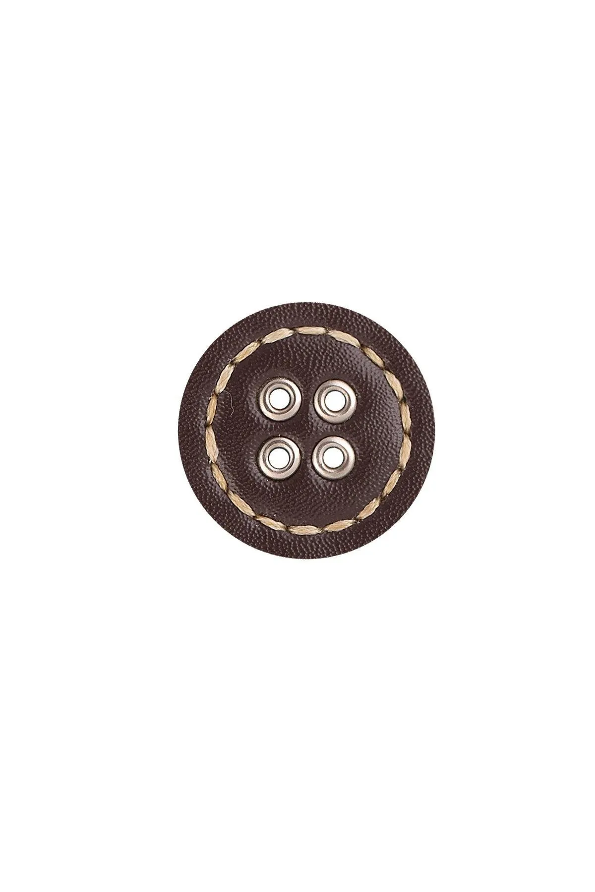 Black & Brown 4 Eyelet Hole Stitched Leather Button