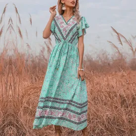 BOHO FROCK WITH RUFFLED SLEEVES_CWDMD1955