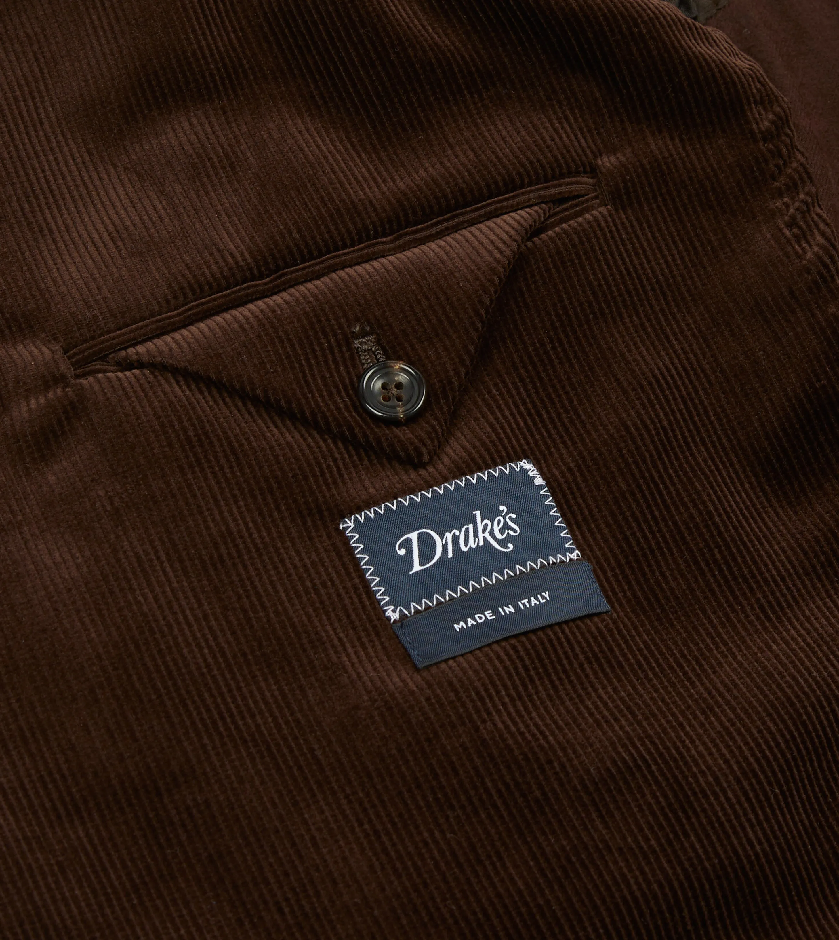 Brown Mid-Wale Cotton Corduroy Tailored Jacket