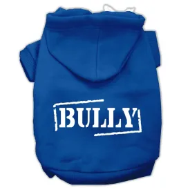 Bully Screen Printed Pet Hoodies Blue Size Sm (10)