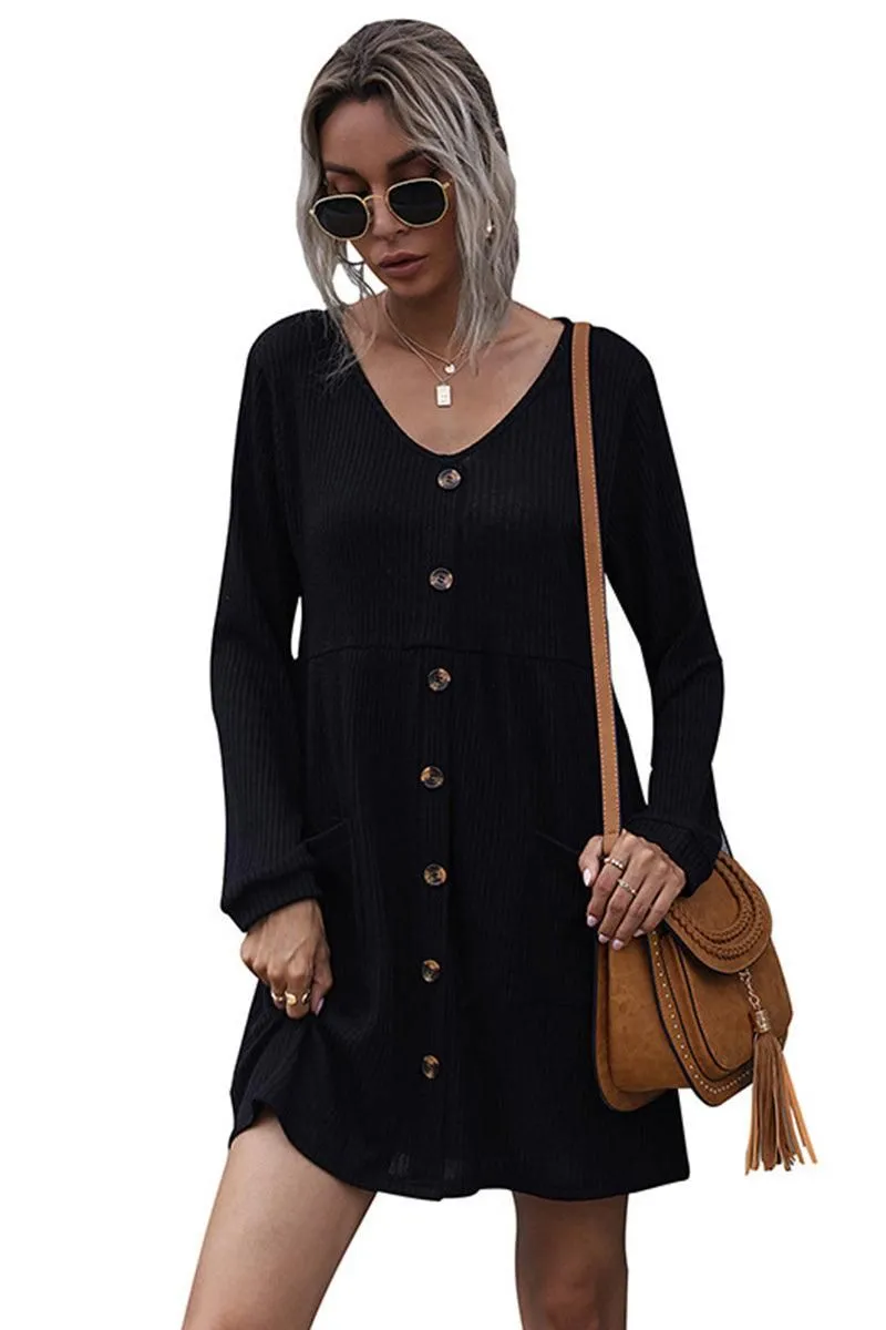 CASUAL BUTTON DOWN MIDI DRESS