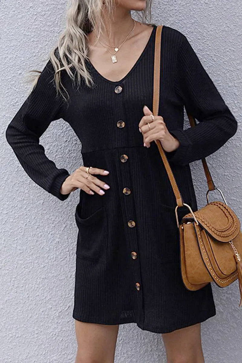 CASUAL BUTTON DOWN MIDI DRESS