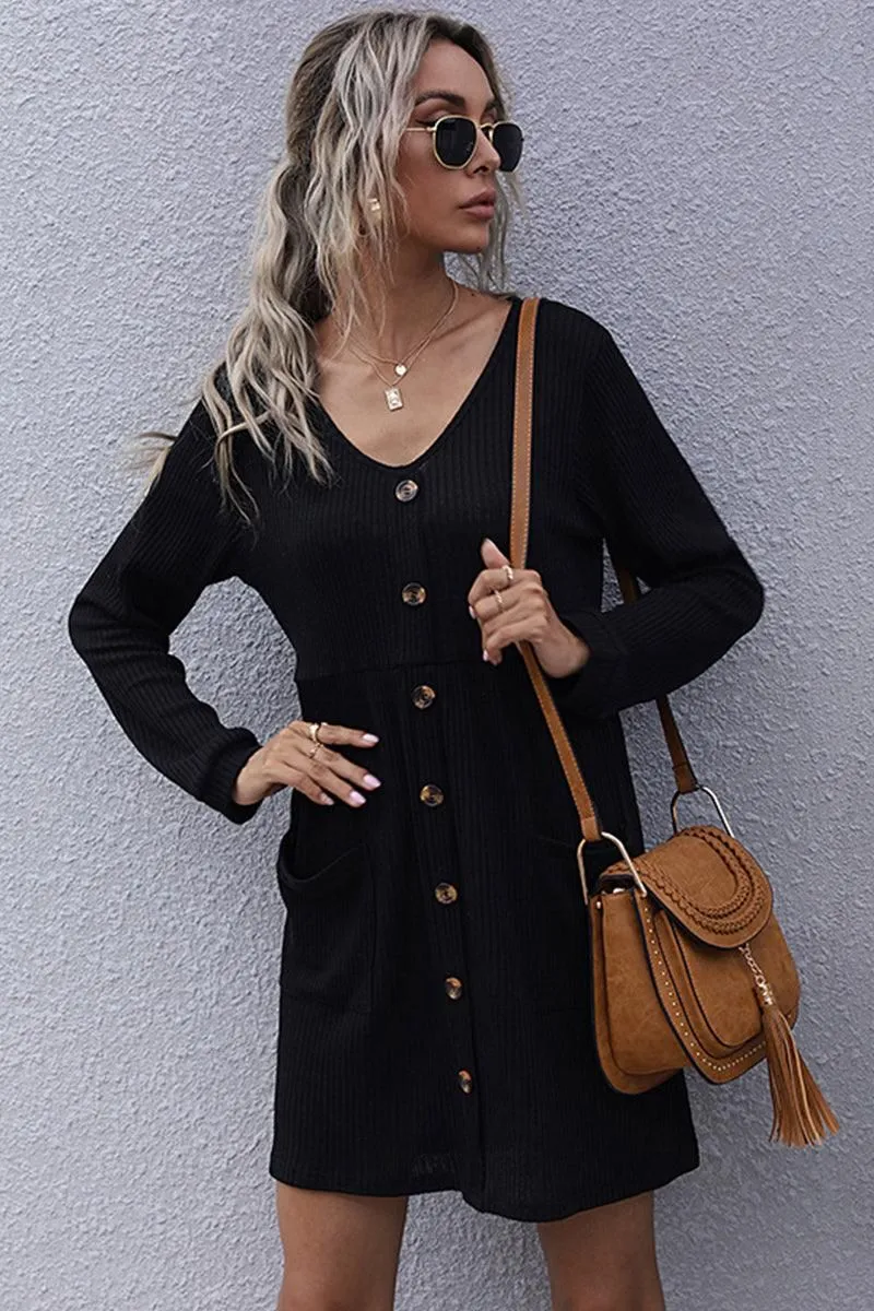 CASUAL BUTTON DOWN MIDI DRESS