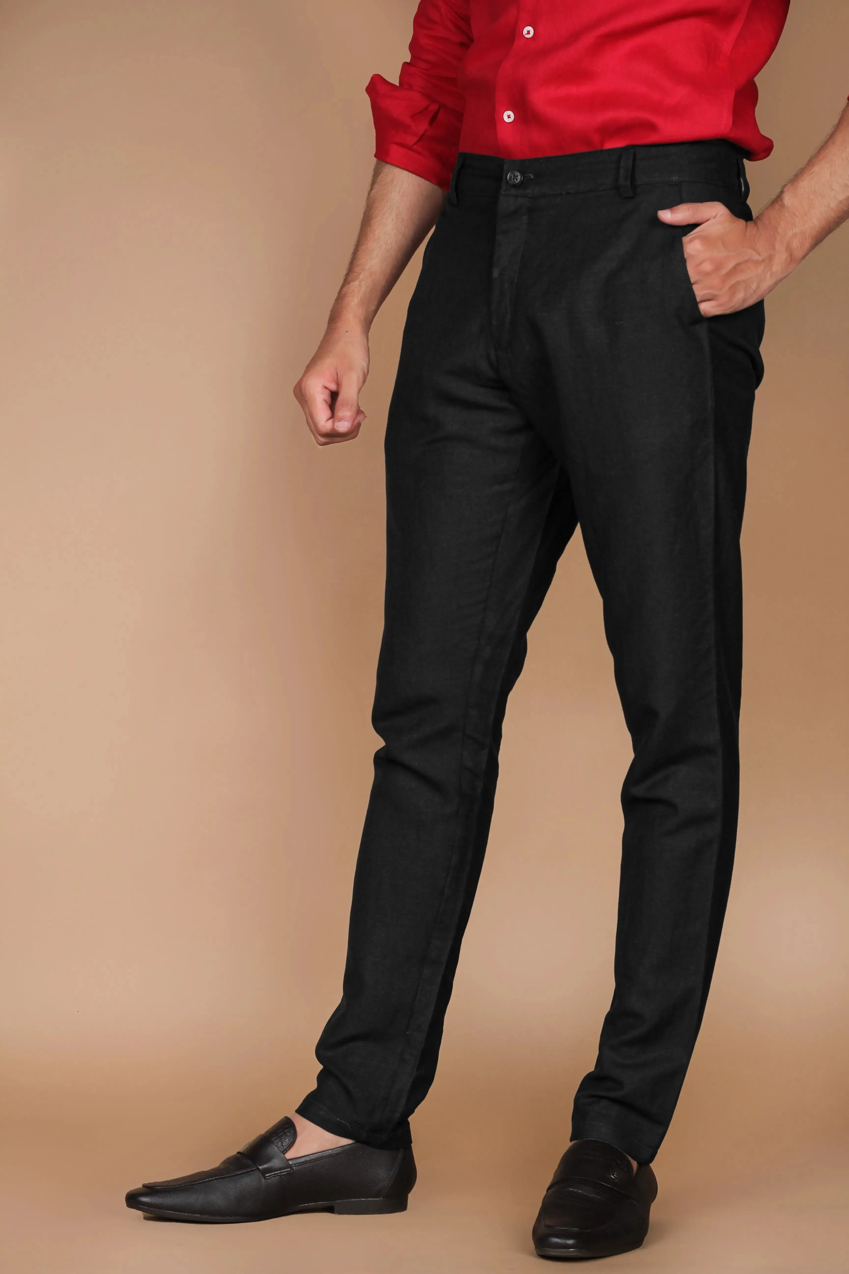 Charcoal Grey Linen Trousers