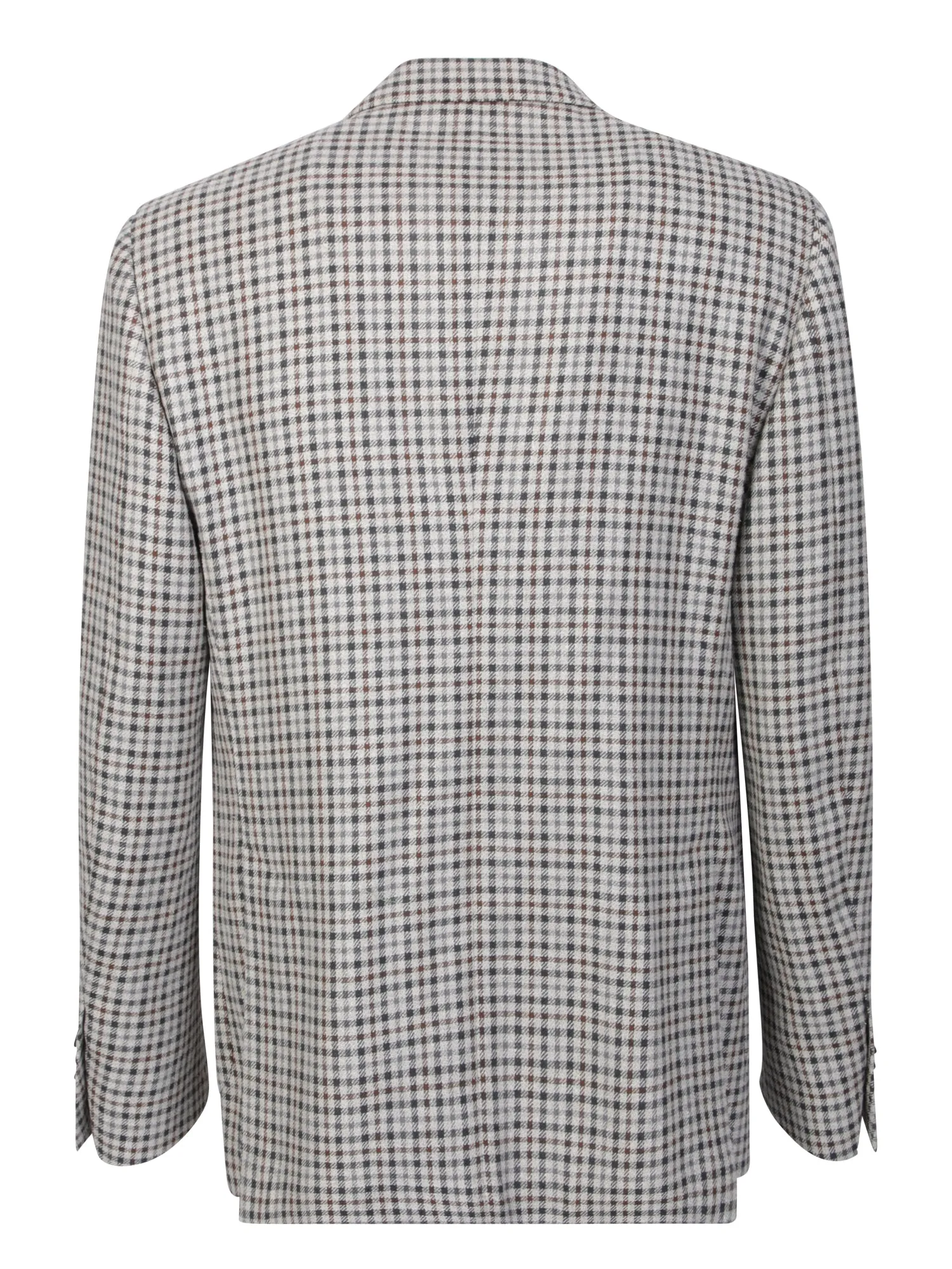 Checked single-breasted beige jacket