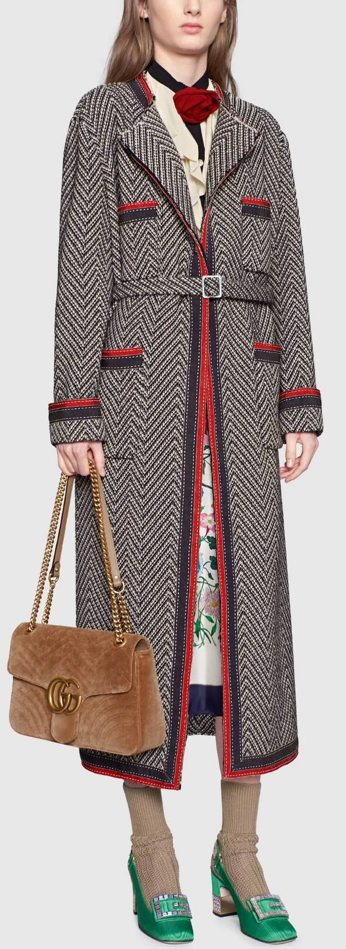 Chevron Tweed Coat