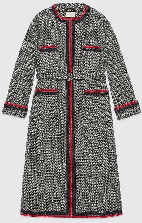 Chevron Tweed Coat