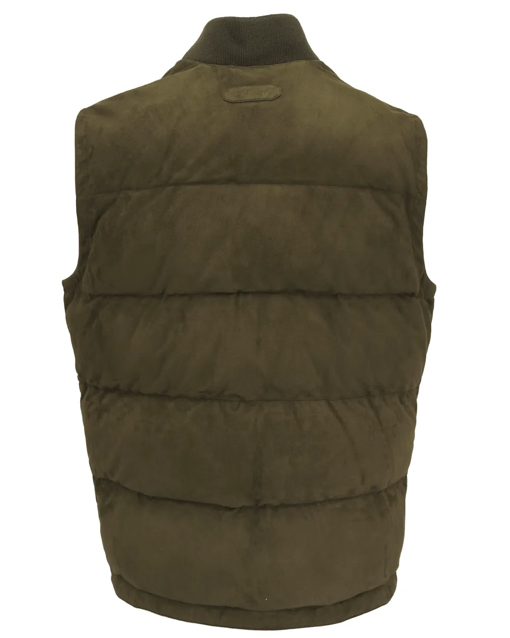 Dark Green Suede Puffer Vest