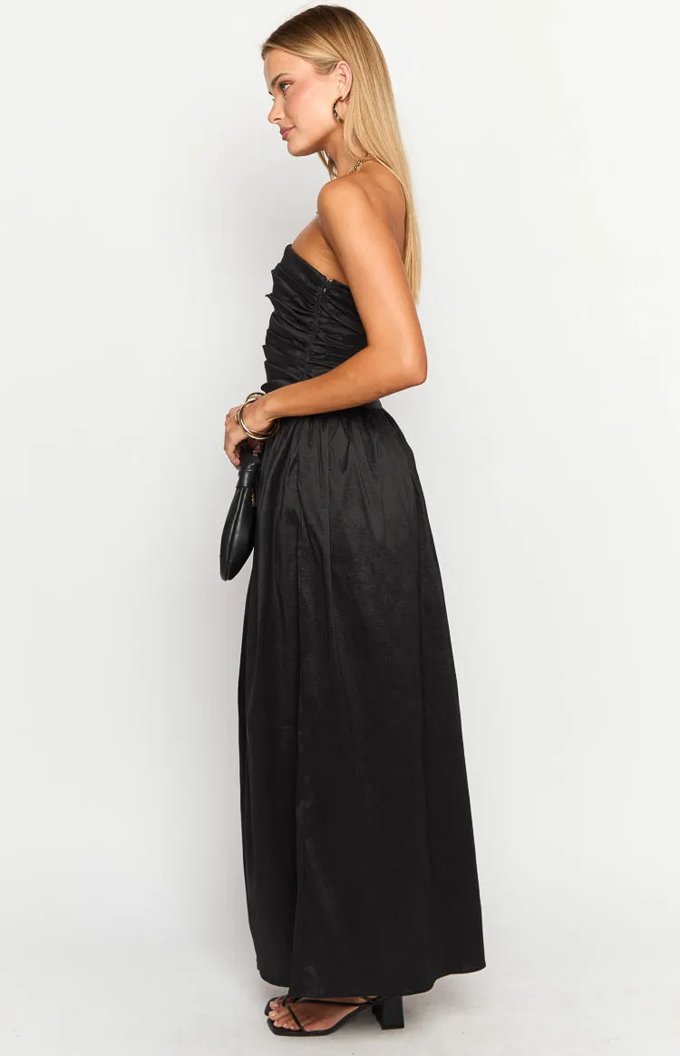 Dayton Black Strapless Maxi Dress