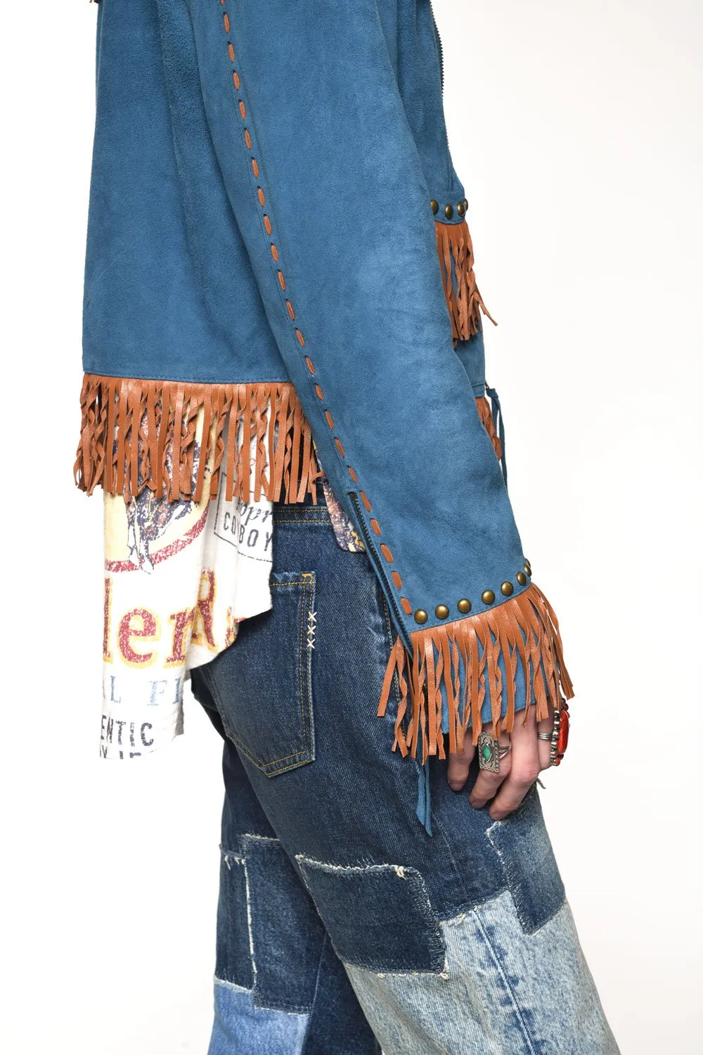 Double D Ranchwear Dark Bandana Blue Roustabout Jacket