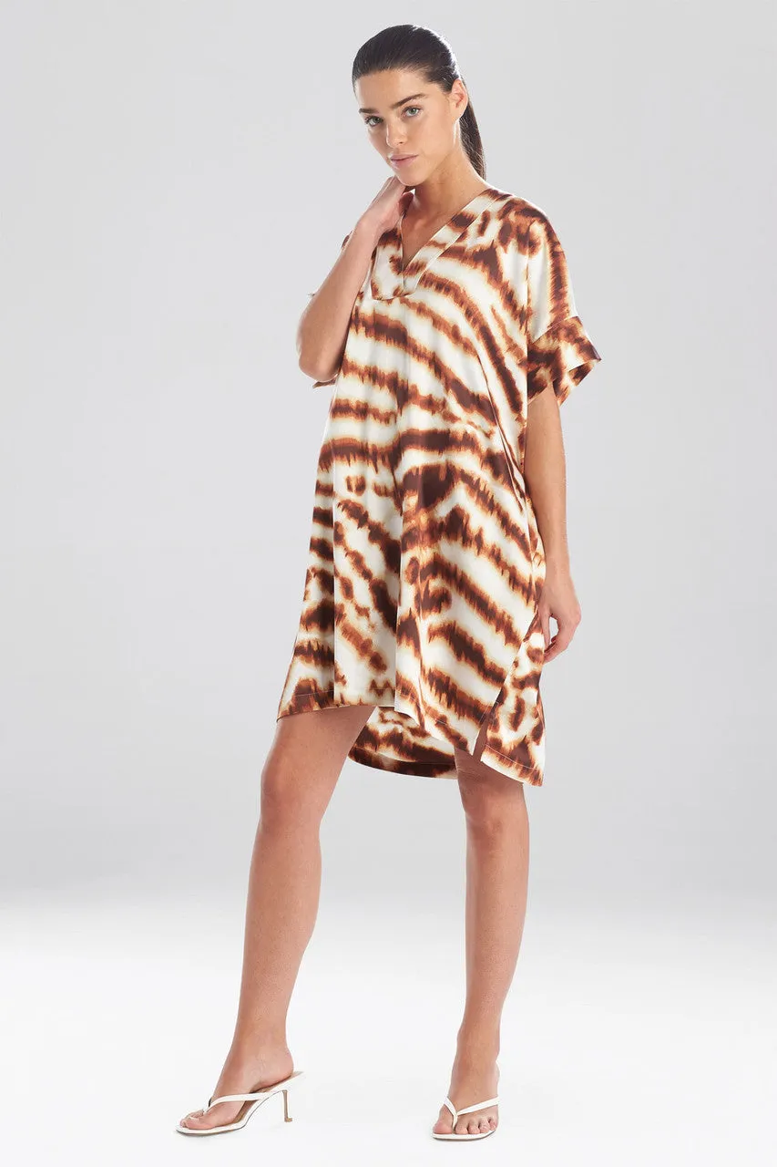 Ethereal Tiger Satin Tunic Caftan