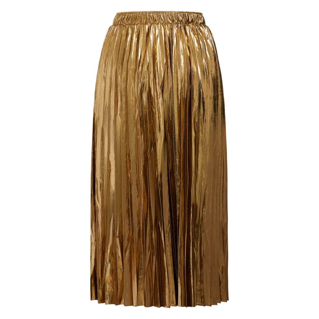 Gold Pleated Skirt