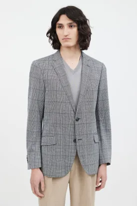 Grey & Navy Checked Blazer