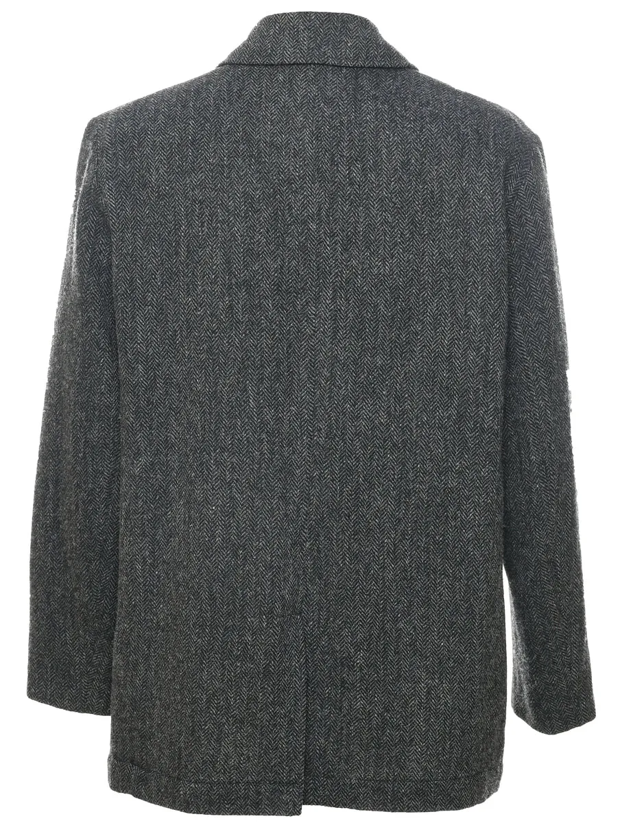 Harris Tweed Herringbone Tweed Wool Coat - XL