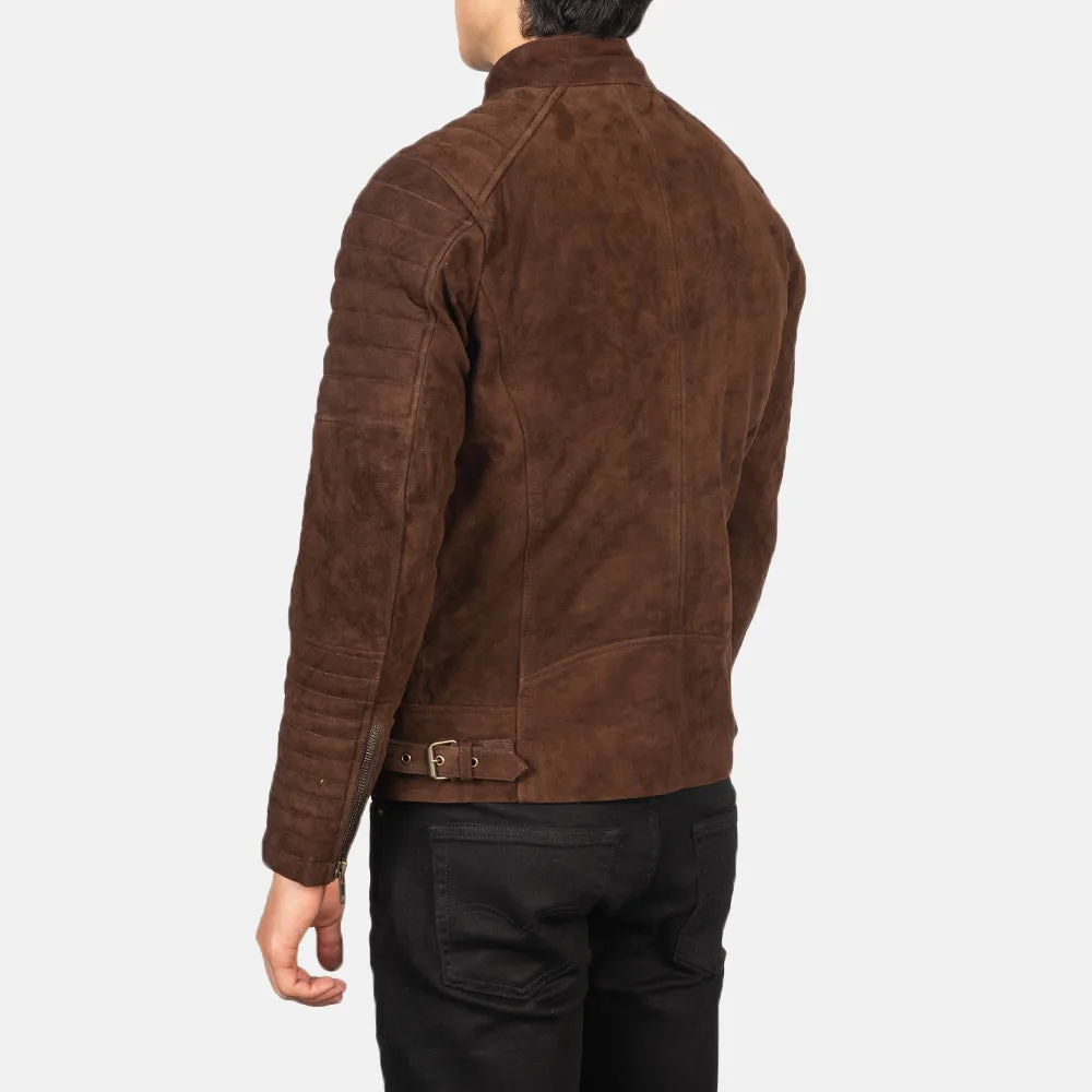 Ilyra Brown Biker Suede Leather Jacket