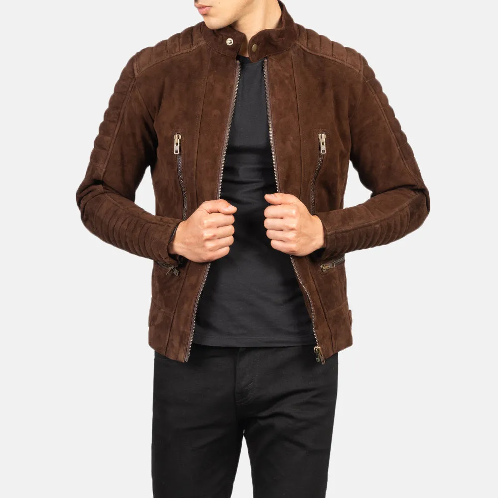 Ilyra Brown Biker Suede Leather Jacket