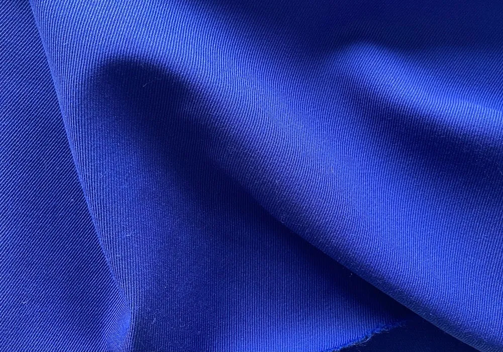 Intense Sapphire Blue Wool Gaberdine (Made in Italy)