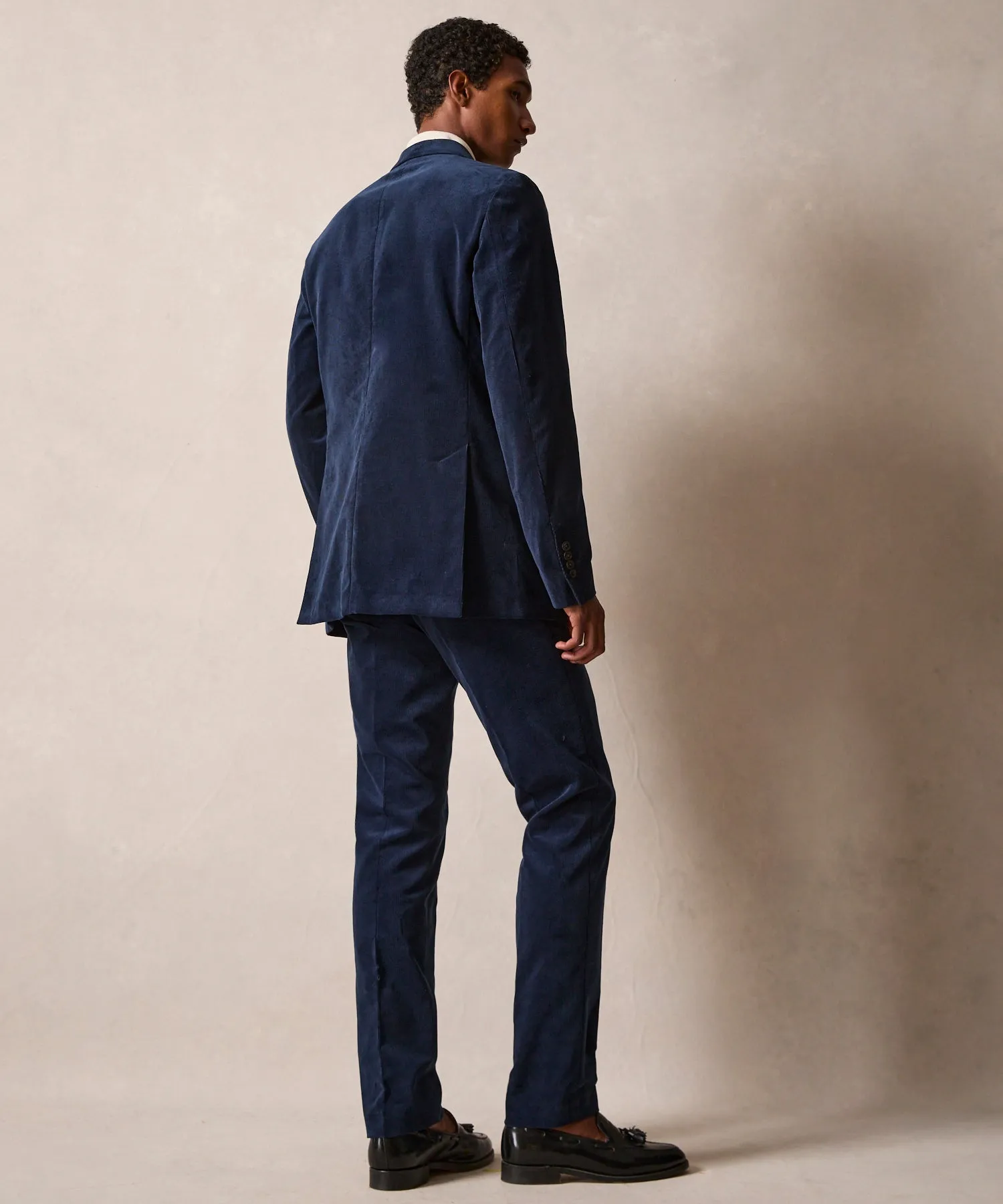 Italian Corduroy Sutton Trouser in Navy