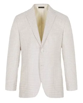 Ivory and Grey Checked Sportcoat