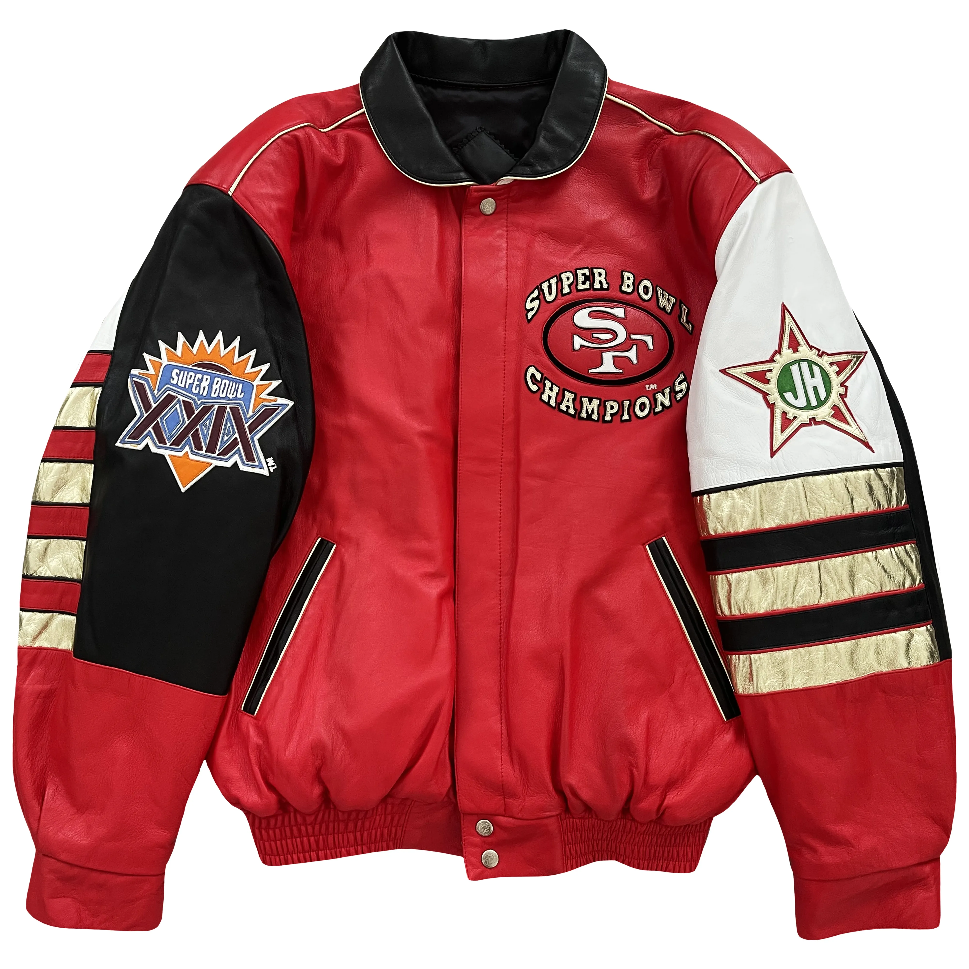 Jeff Hamilton NFL 49ers XXIX Super Bowl Champions 1995 Leather Jacket - L