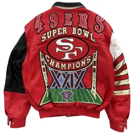 Jeff Hamilton NFL 49ers XXIX Super Bowl Champions 1995 Leather Jacket - L