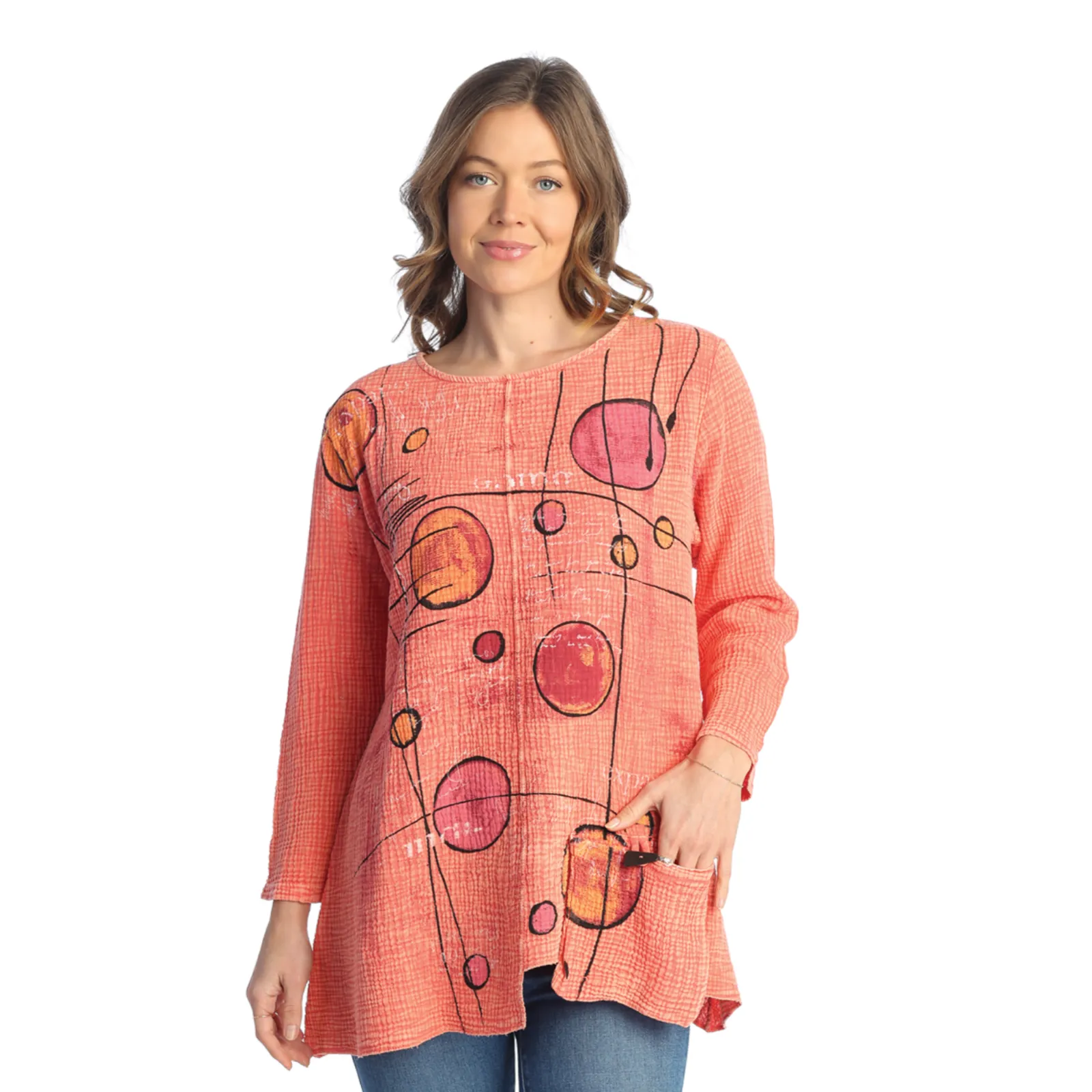 Jess & Jane "Tori" Mineral Washed Gauze Tunic - M108-1834