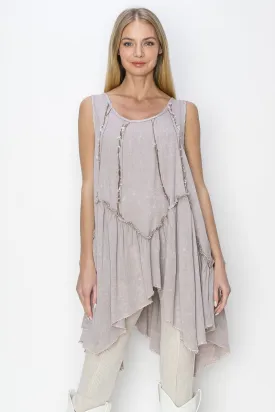 J.Her Sleeveless Boho Tunic Top in Desert Taupe