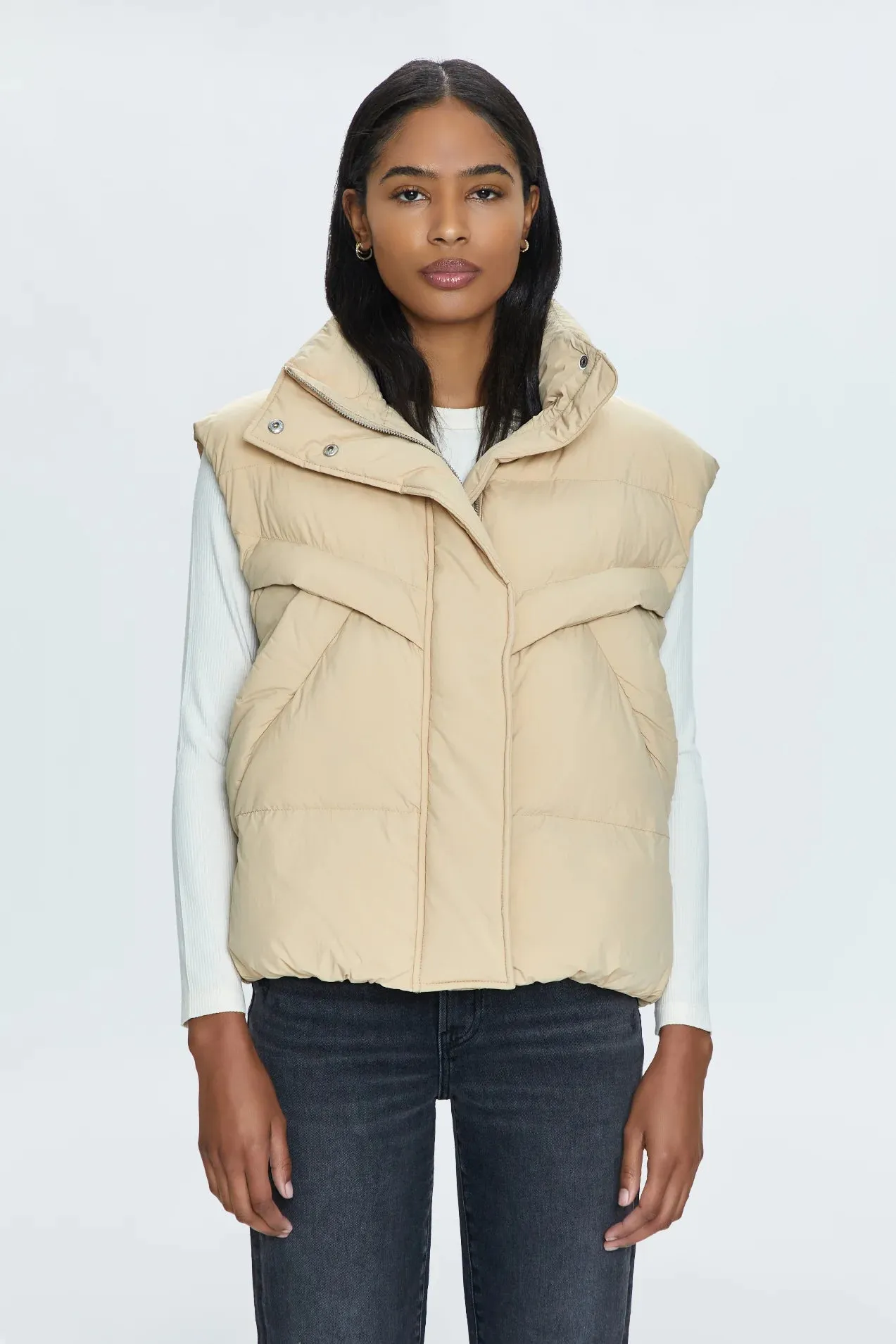 Joss Quilted Puffer Vest ~ Warm Sand