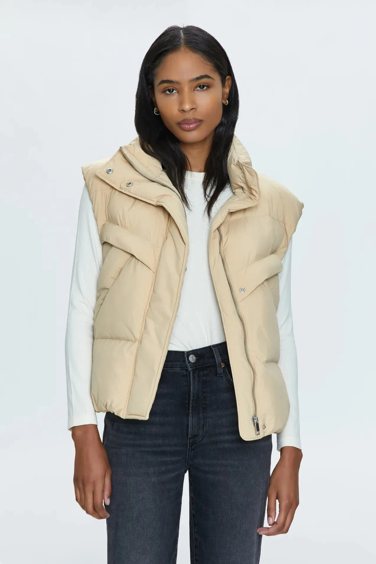 Joss Quilted Puffer Vest ~ Warm Sand