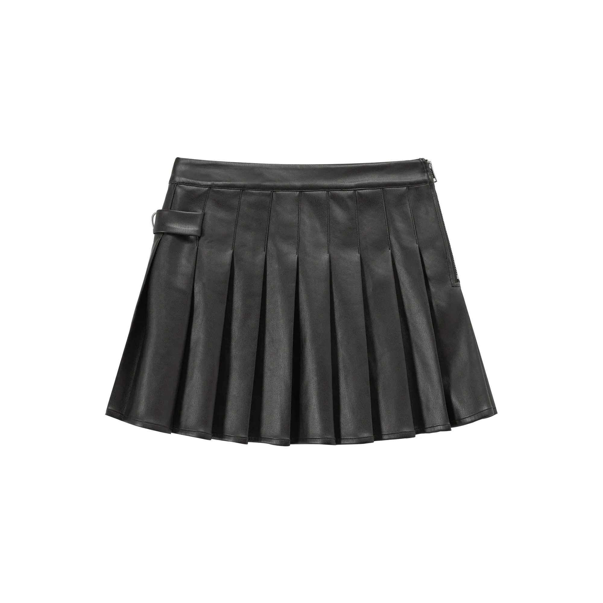 Leather Pleated Skirt