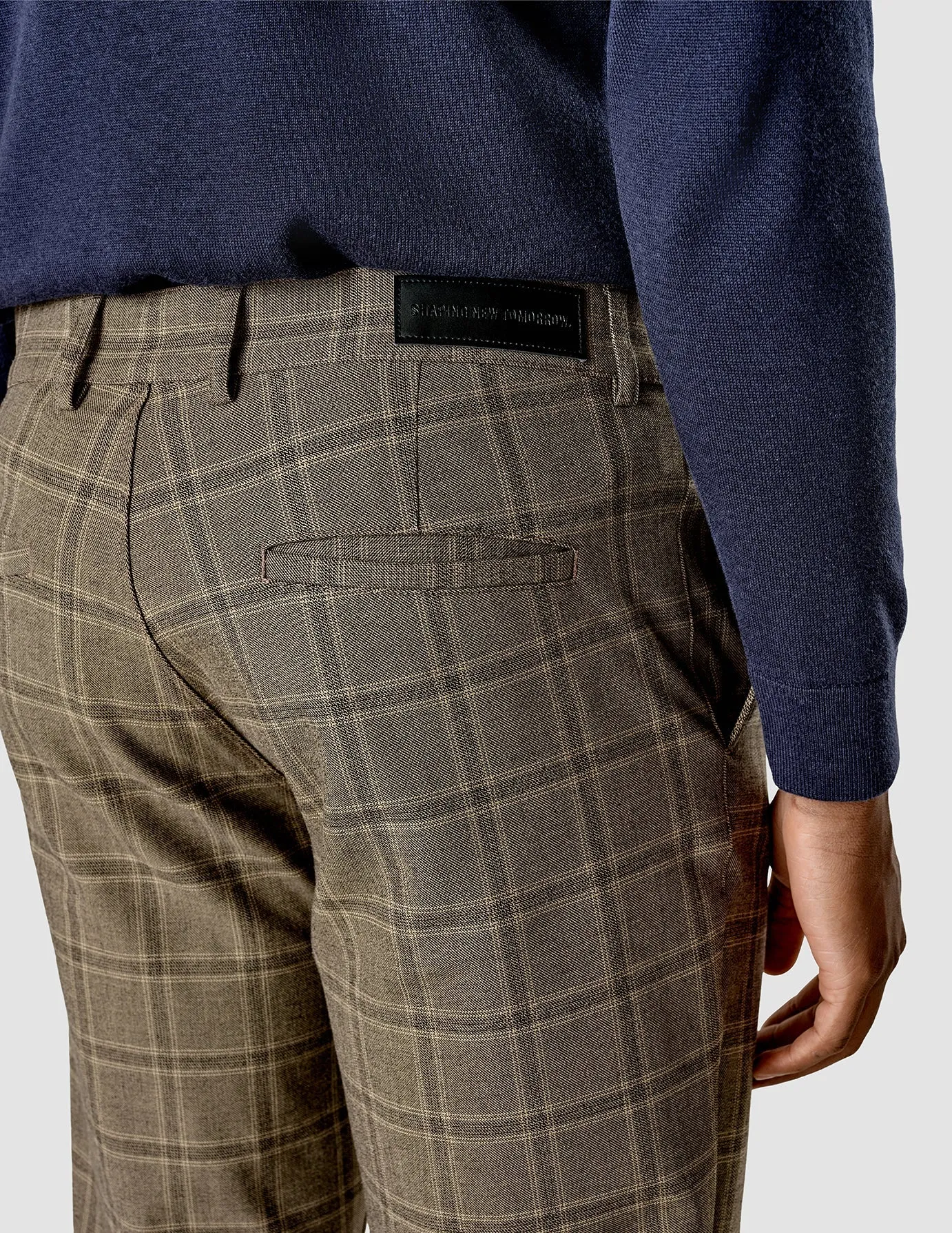 Limited Check Pants Slim Khaki