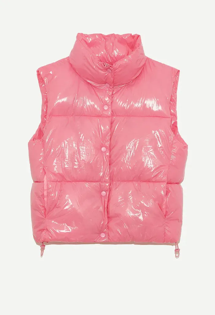 Marmi Puffer Gilet-Pink