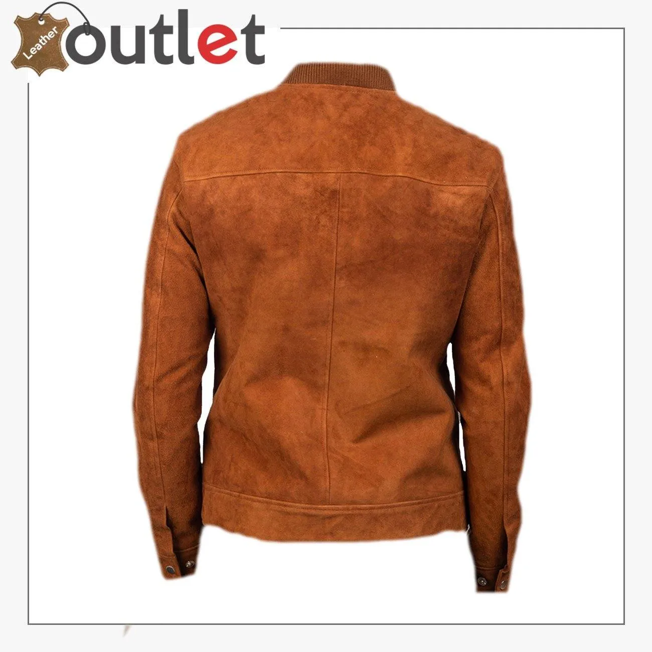 Men Brown Bomber Suede Jacket