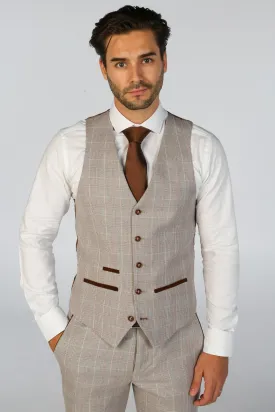 Men's Leo Beige Waistcoat