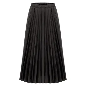 Midi Pleated Skirt - Black