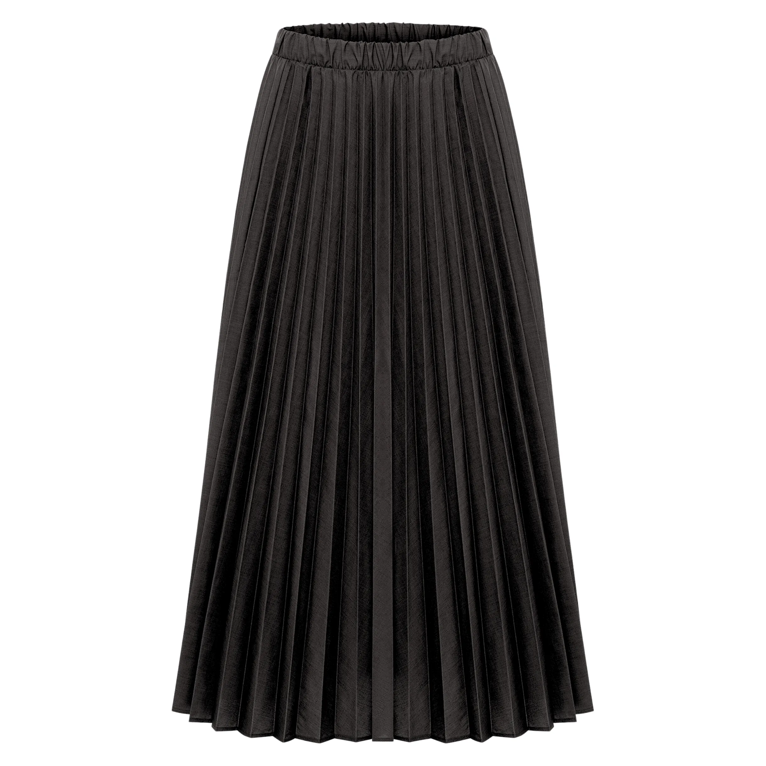 Midi Pleated Skirt - Black