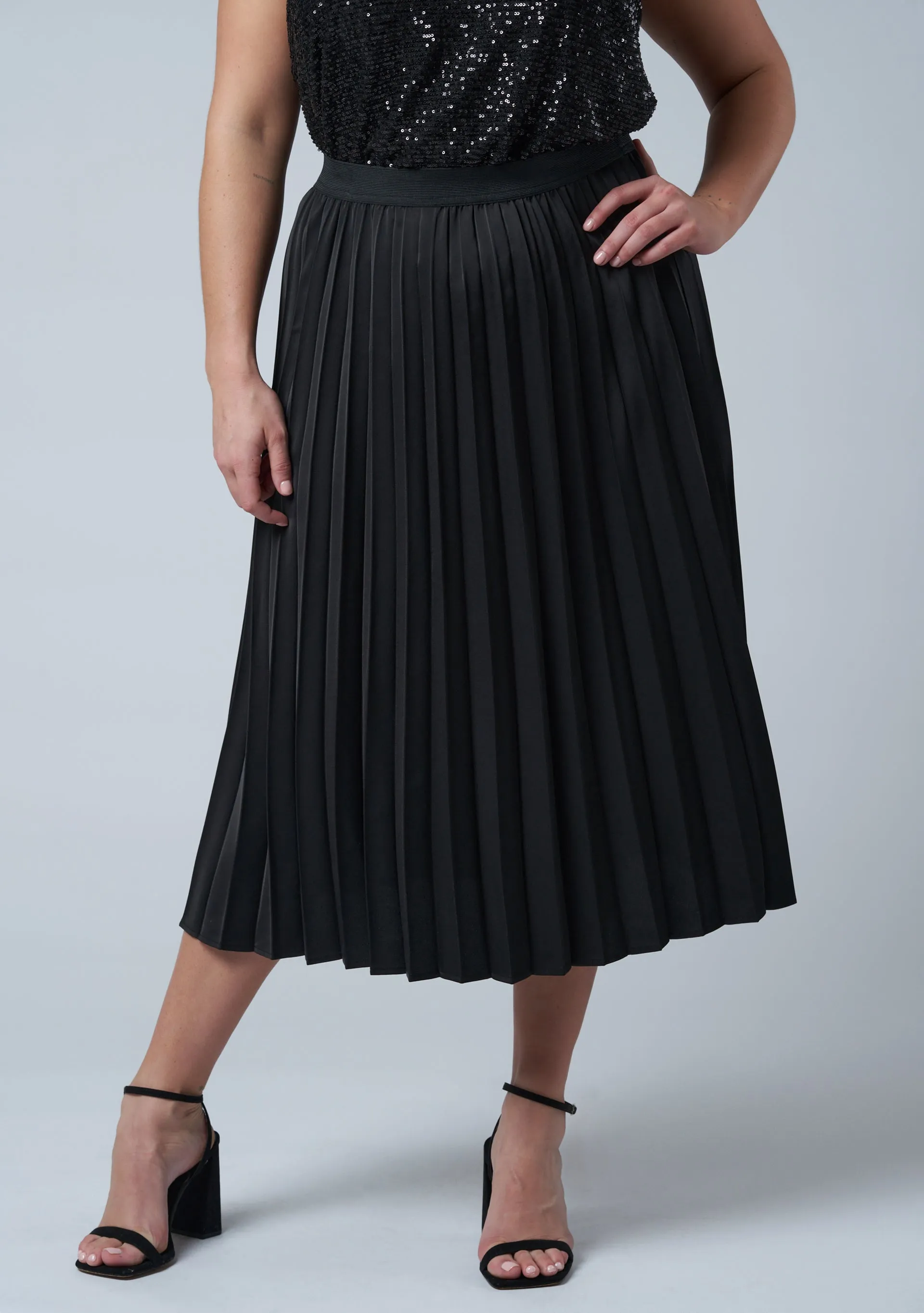 My Best Pleated Satin Skirt