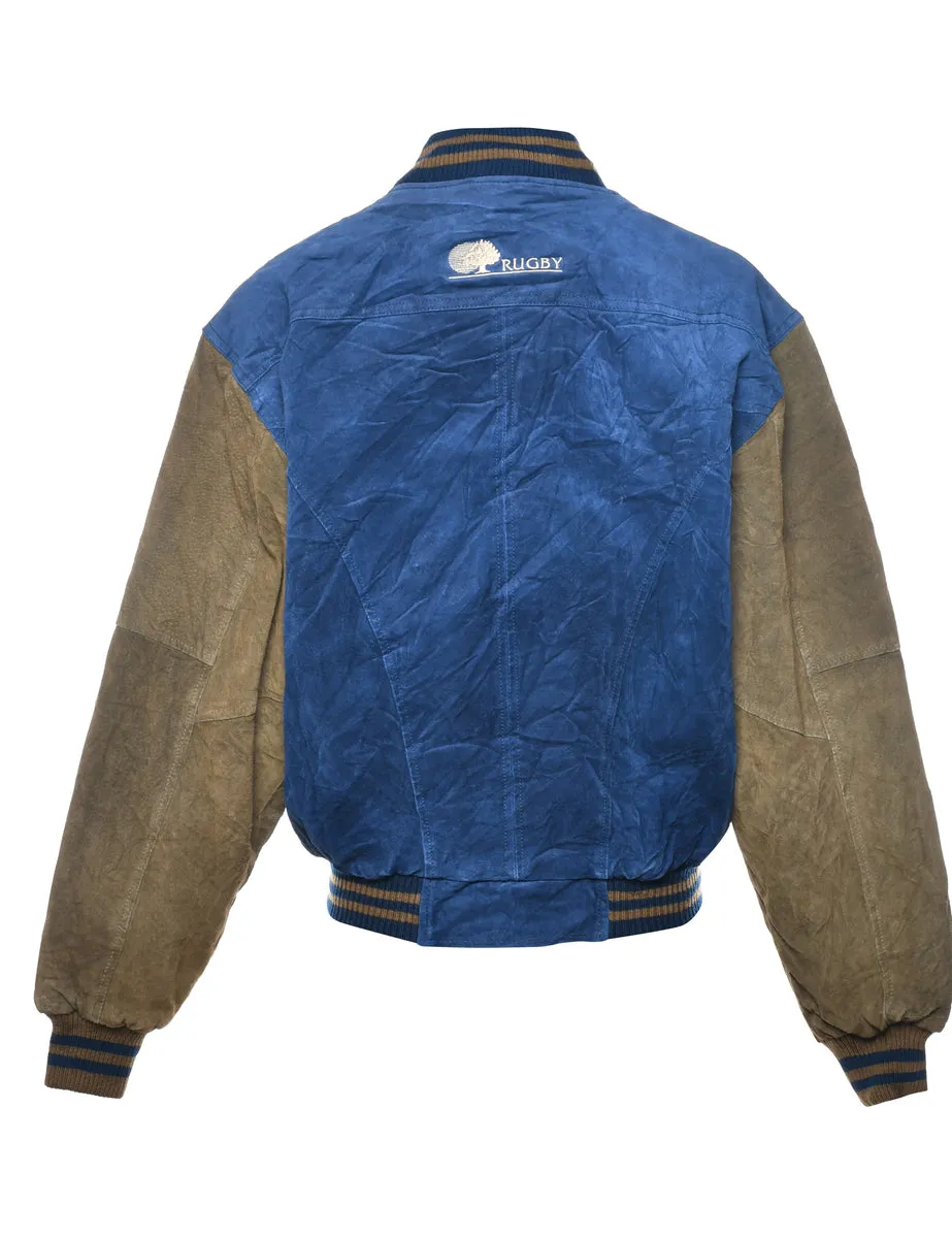 Navy Team Suede Jacket - S