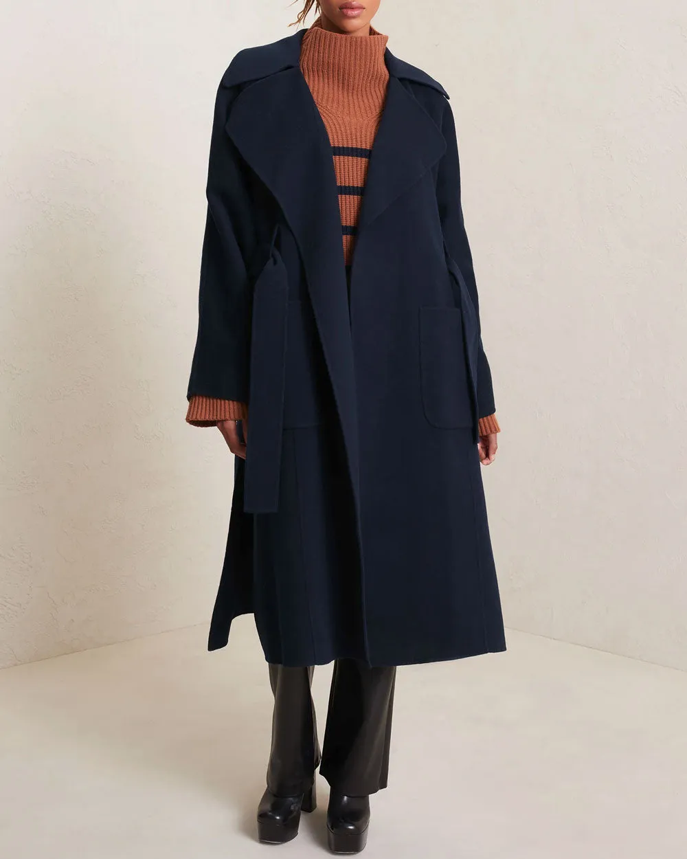 Navy Wilson Wool Coat