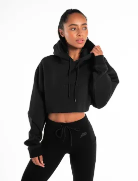 Oversized Crop Hoodie - Blackout