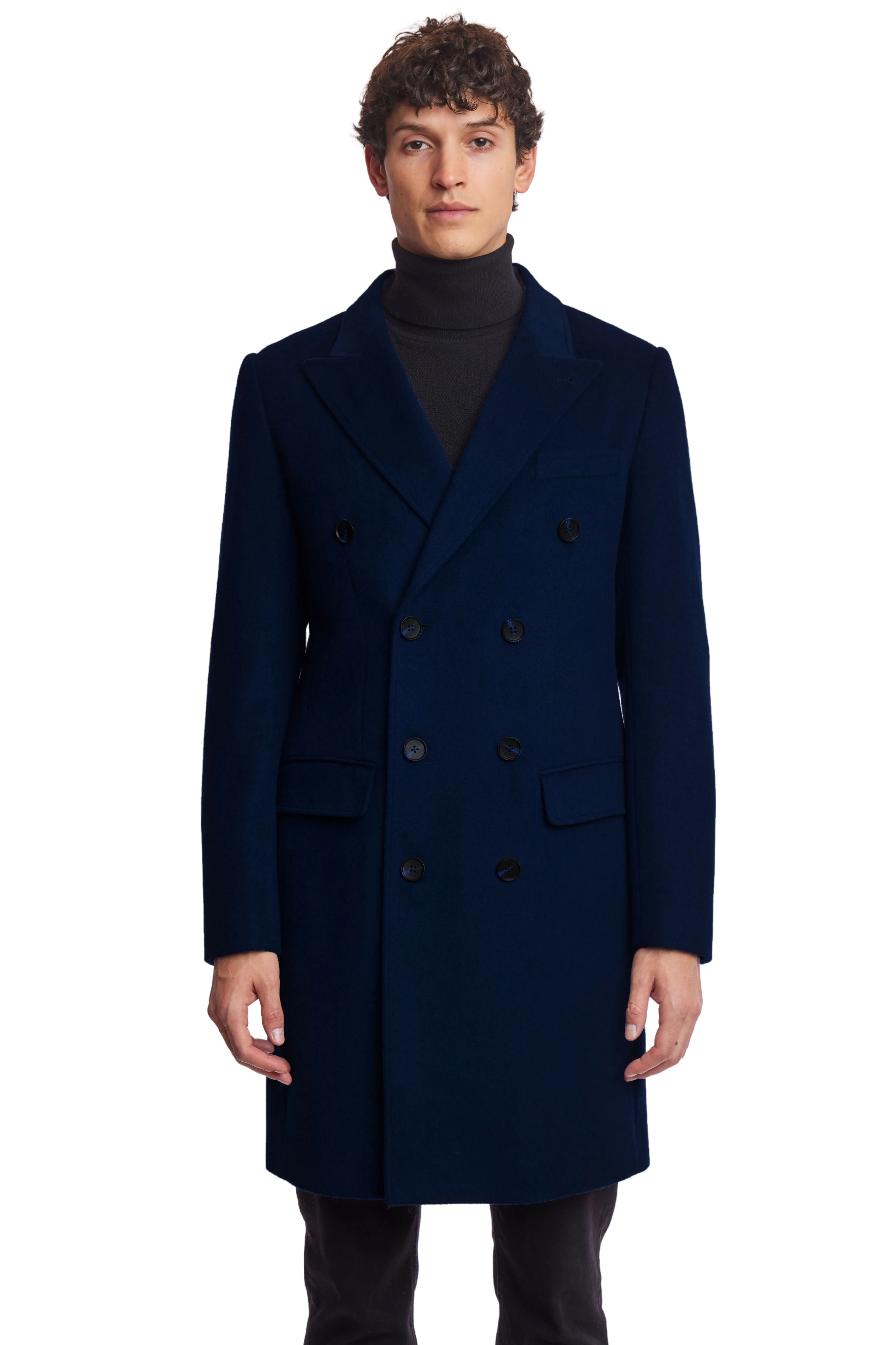 Peak DB Coat - slim - Dark Navy Soft Touch