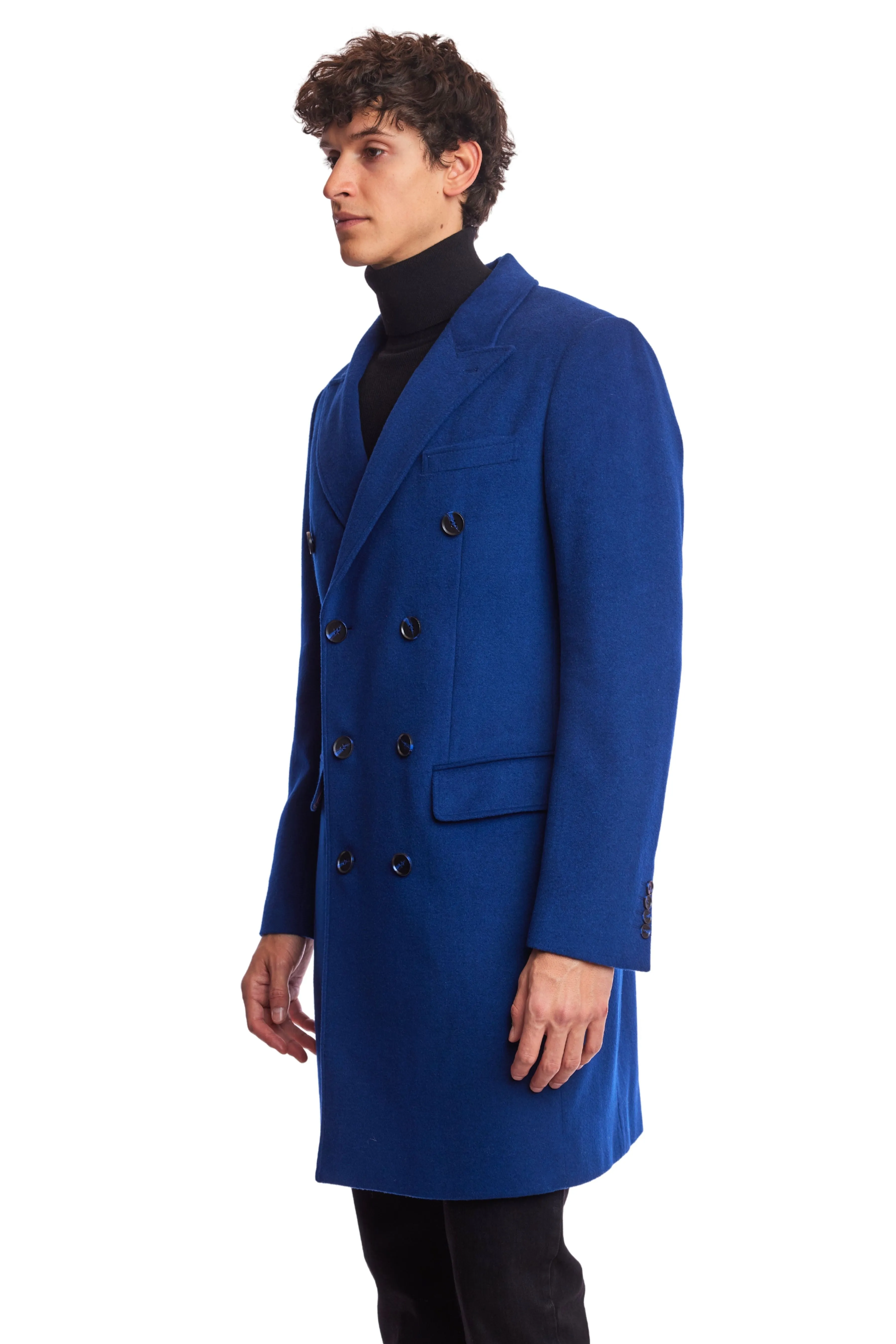 Peak DB Coat - slim - Royal Sapphire Blue Soft Touch