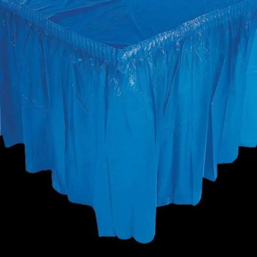 Pleated Blue Table Skirt