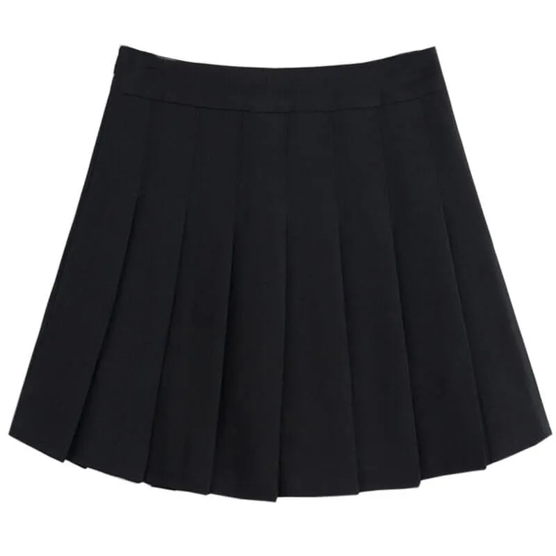 [Plus size] Pastel purple A-line pleated skirt